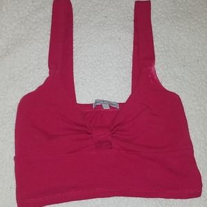 Pink tied crop top